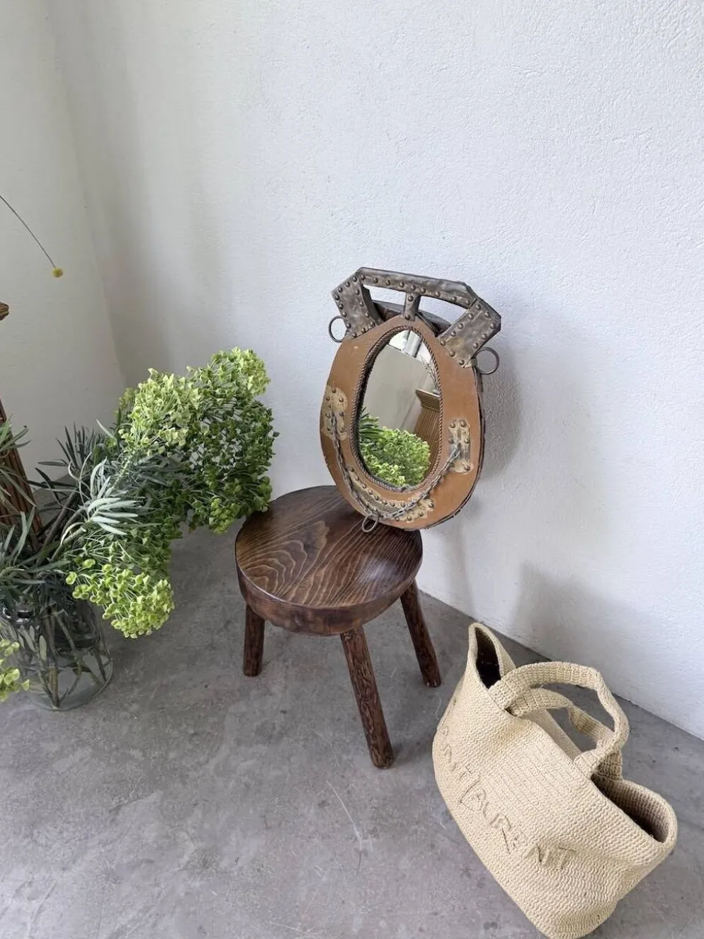 Miroir artisanal brutaliste « cheval »