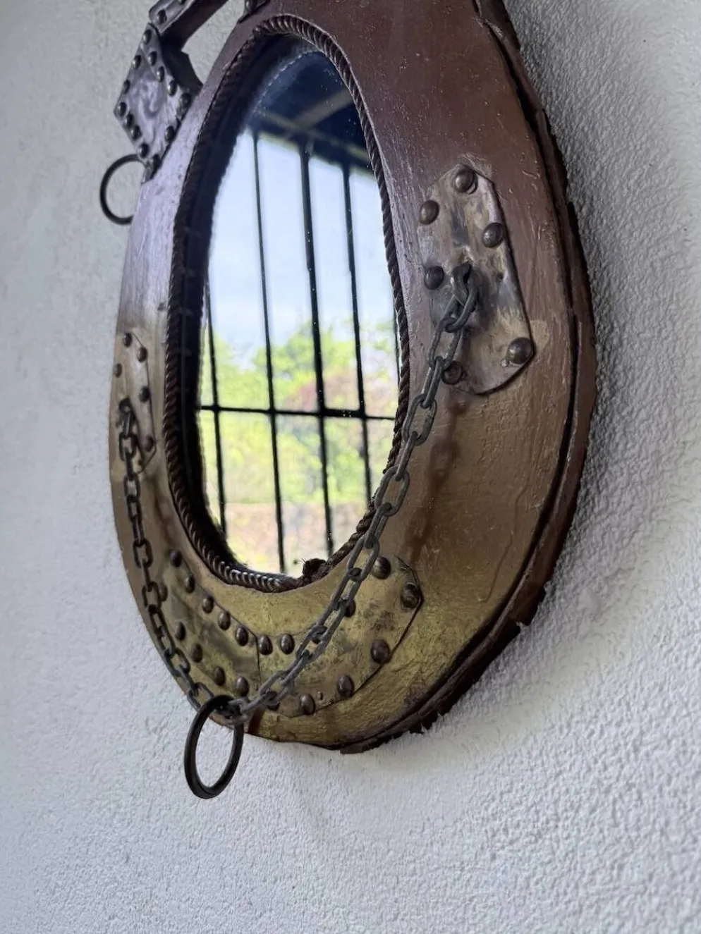 Miroir artisanal brutaliste « cheval »