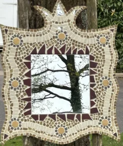 Miroir artisanal Mosaïque de verre, pierre naturelle......