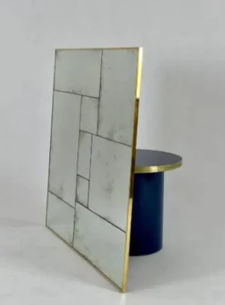 Miroir artisanal XL cadre en laiton vieilli à la main