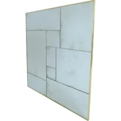Miroir artisanal XL cadre en laiton vieilli à la main