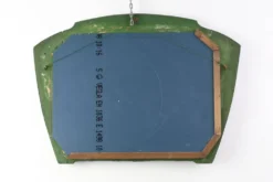 Miroir Arts & Crafts en métal vert avec décoration en verre, France vers 1905