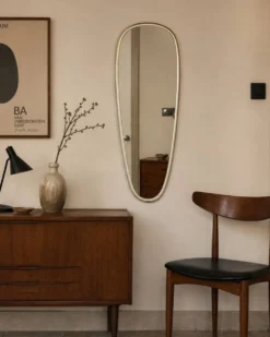 Miroir asymétrique rétroviseur vintage 1960 - 78 x 30 cm