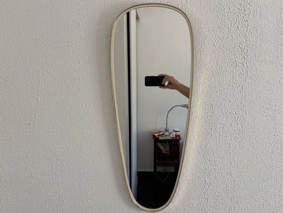 Miroir asymétrique rétroviseur vintage 1960 - 78 x 30 cm