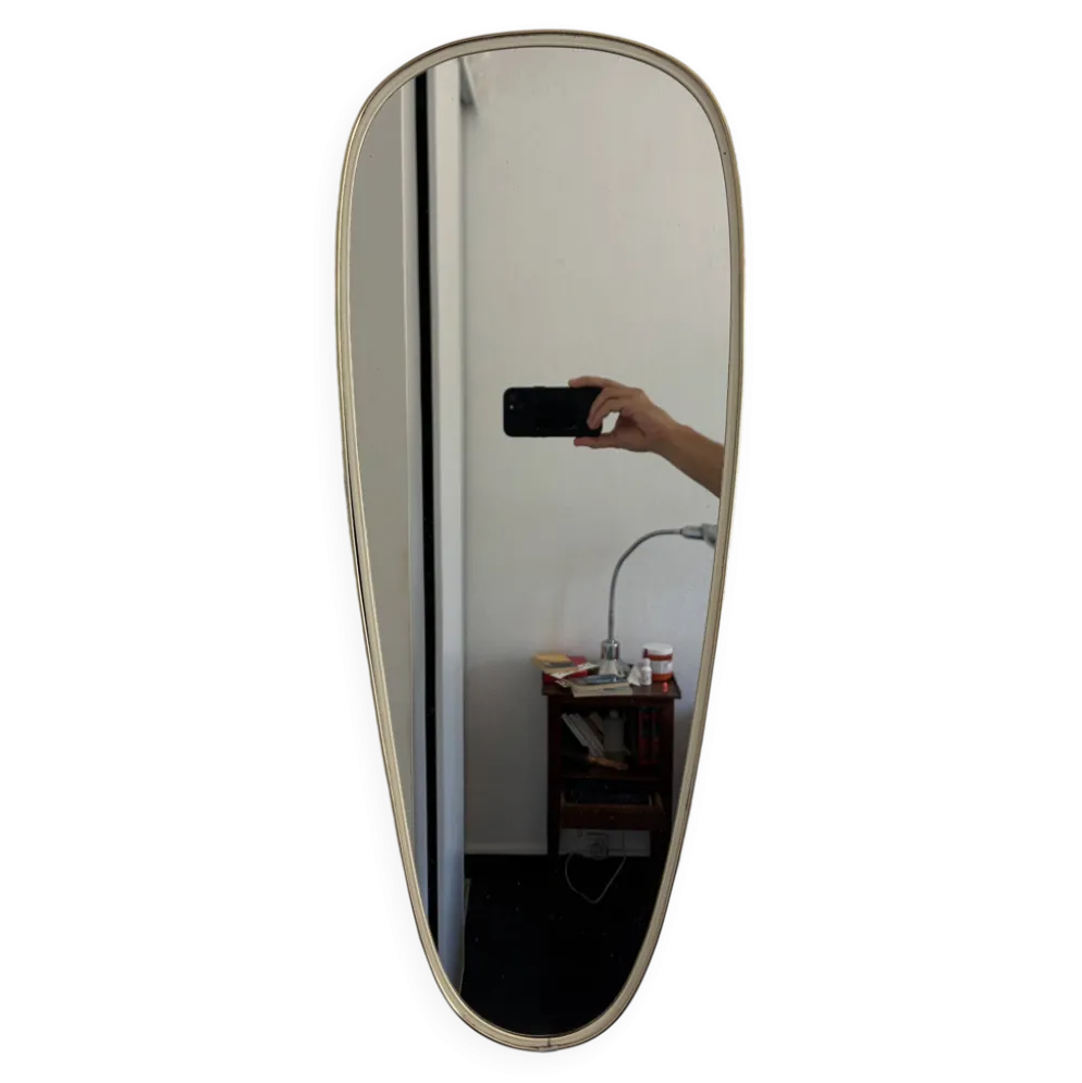 Miroir asymétrique rétroviseur vintage 1960 - 78 x 30 cm