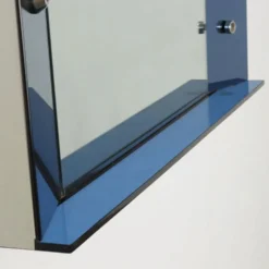 Miroir au design vintage avec lumières en verre, Italie, années 1960.
