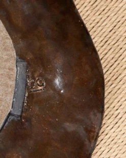Miroir aux coquillages en grès émaillé