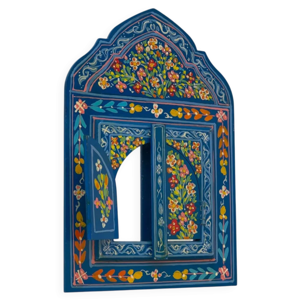 Miroir avec cadre en bois peint