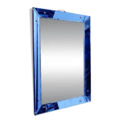Miroir avec cadre en verre coloré, Italie, vers 1950