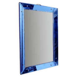 Miroir avec cadre en verre coloré, Italie, vers 1950