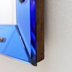 Miroir avec cadre en verre coloré, Italie, vers 1950