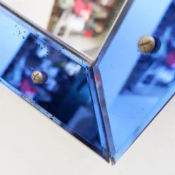 Miroir avec cadre en verre coloré, Italie, vers 1950
