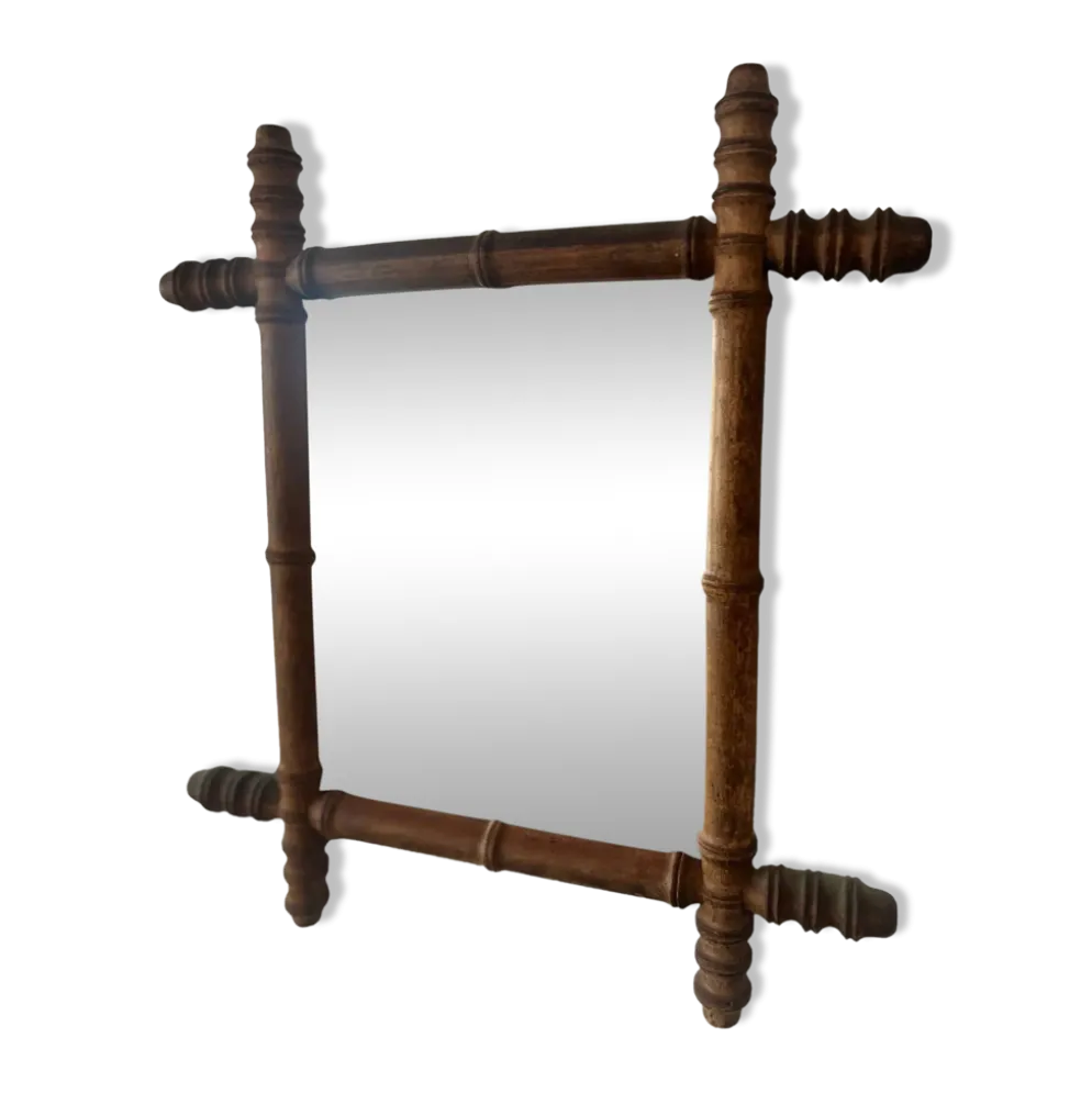 Miroir bambou bois début XXe siècle