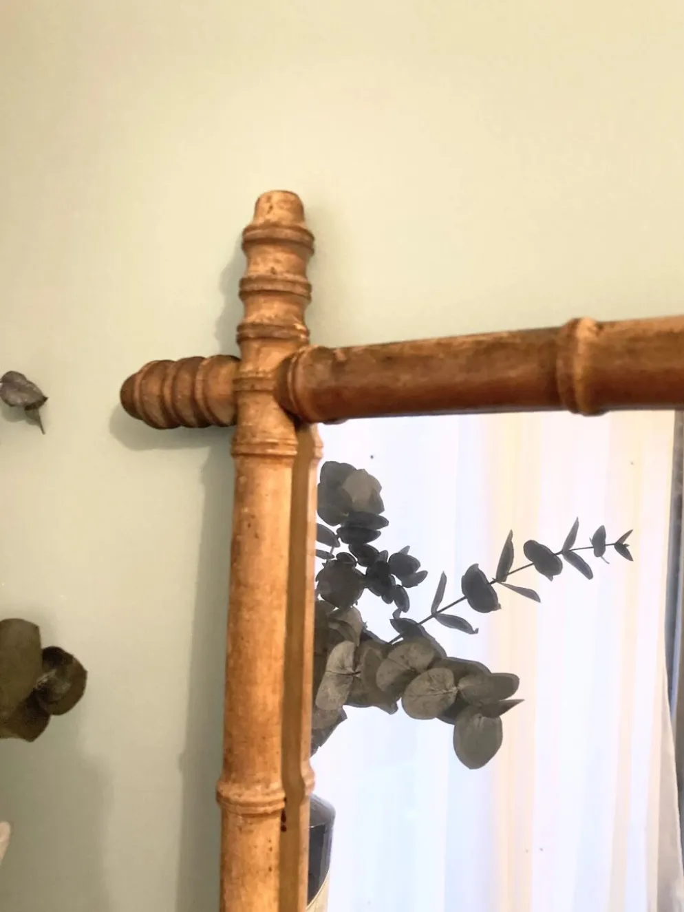 Miroir bambou bois début XXe siècle