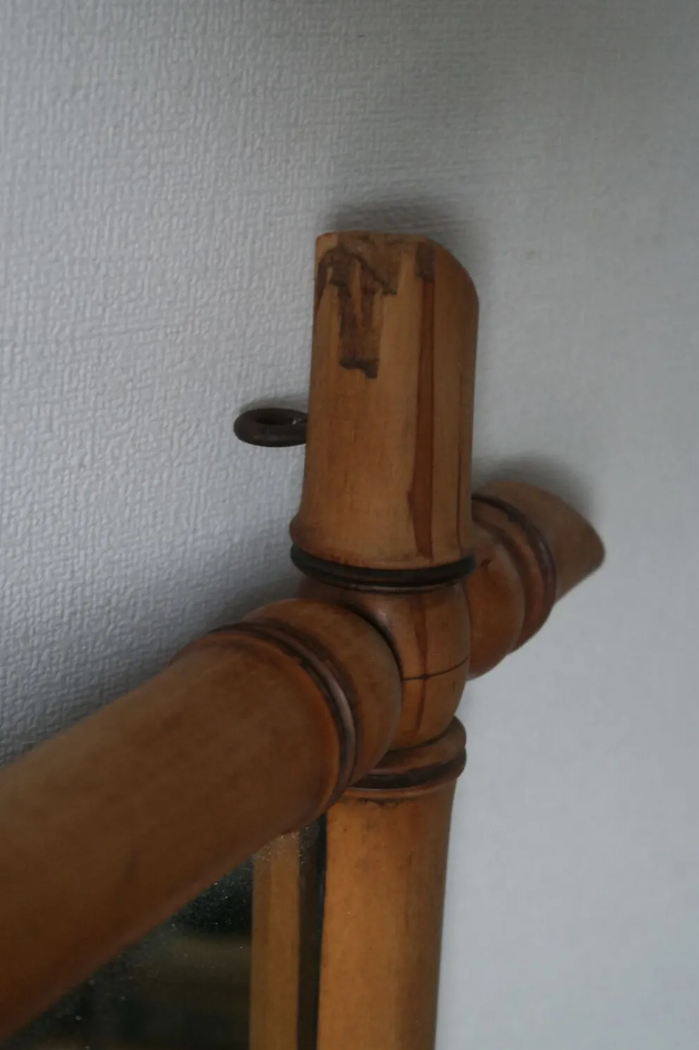 Miroir bambou clair vintage 107 x 79 cm