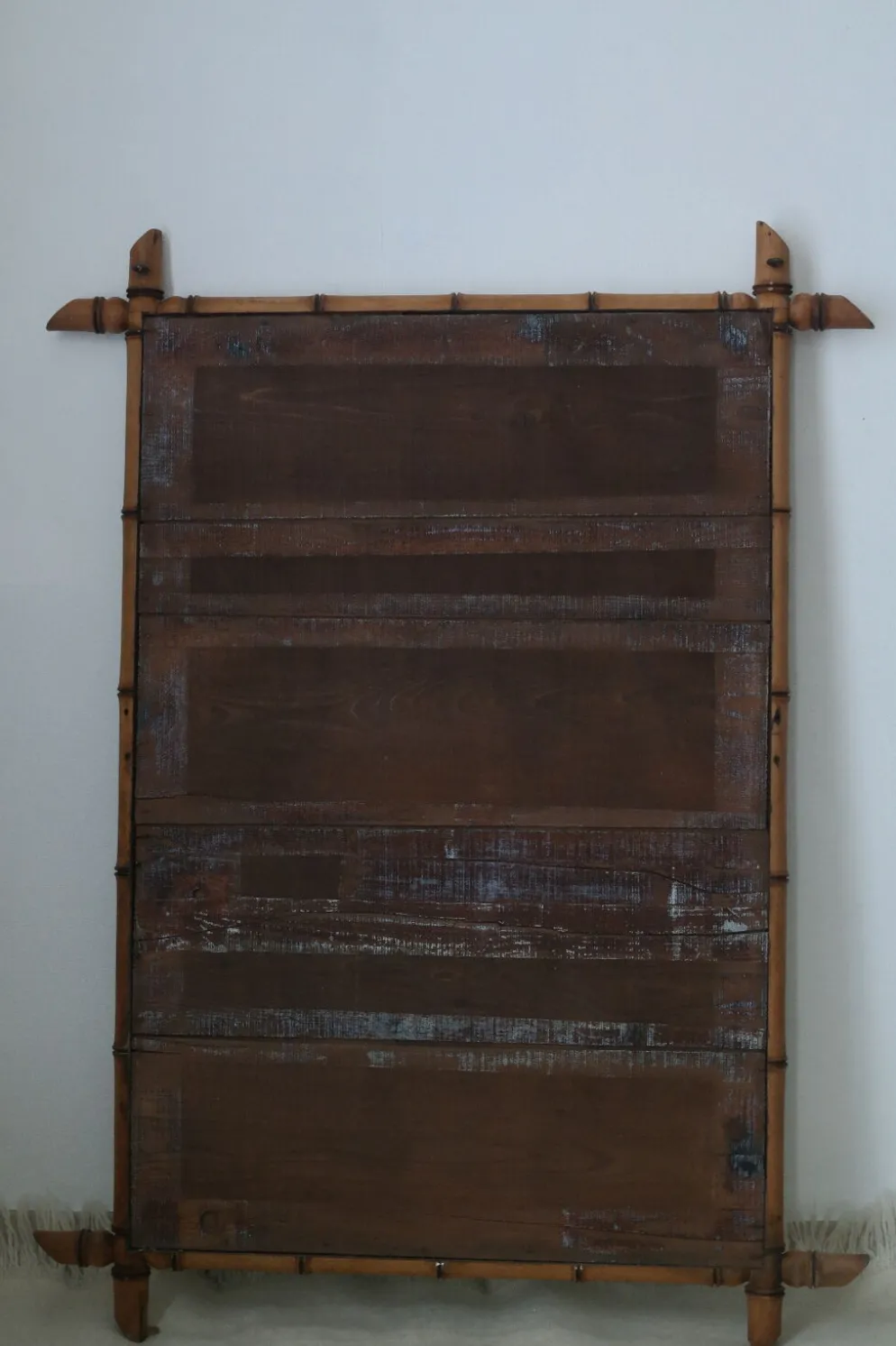 Miroir bambou clair vintage 107 x 79 cm