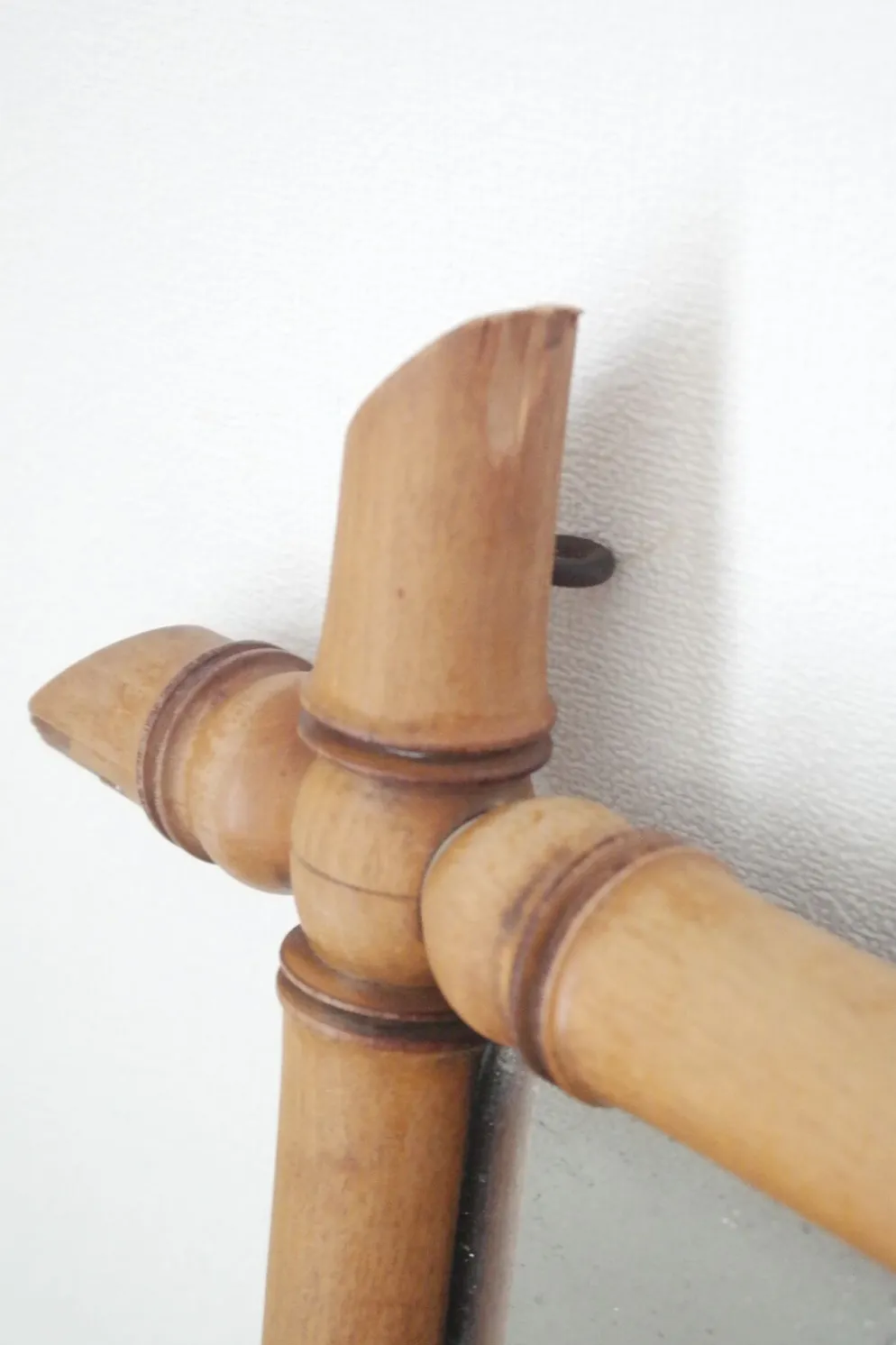 Miroir bambou clair vintage 107 x 79 cm