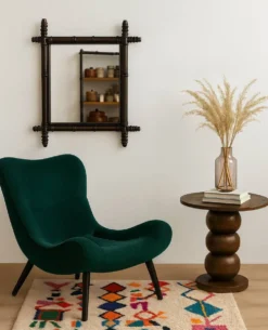 Miroir bambou vintage années 60