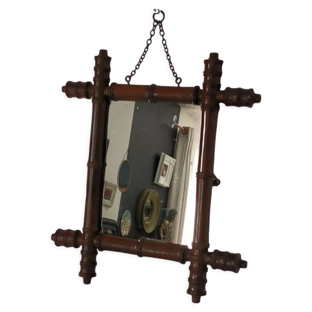 Miroir barbier bambou années 20/30
