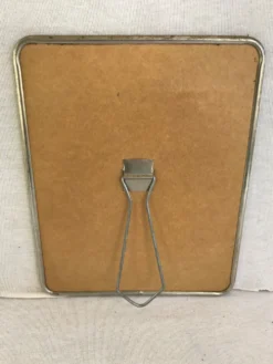 Miroir barbier contour aluminium + trépied décoration vintage