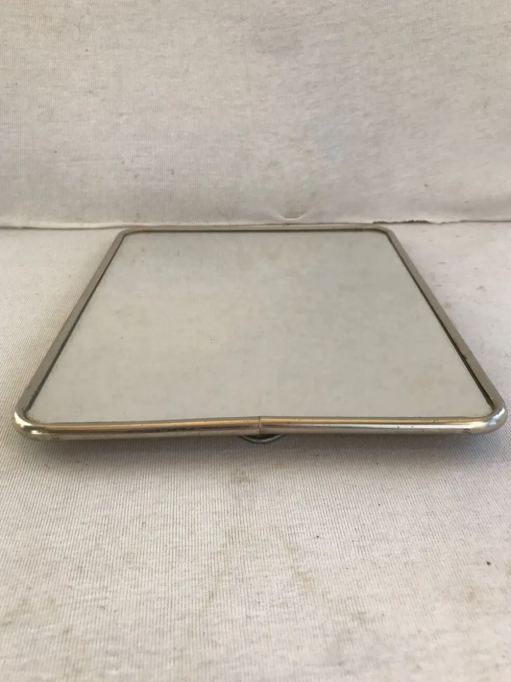Miroir barbier contour aluminium + trépied décoration vintage