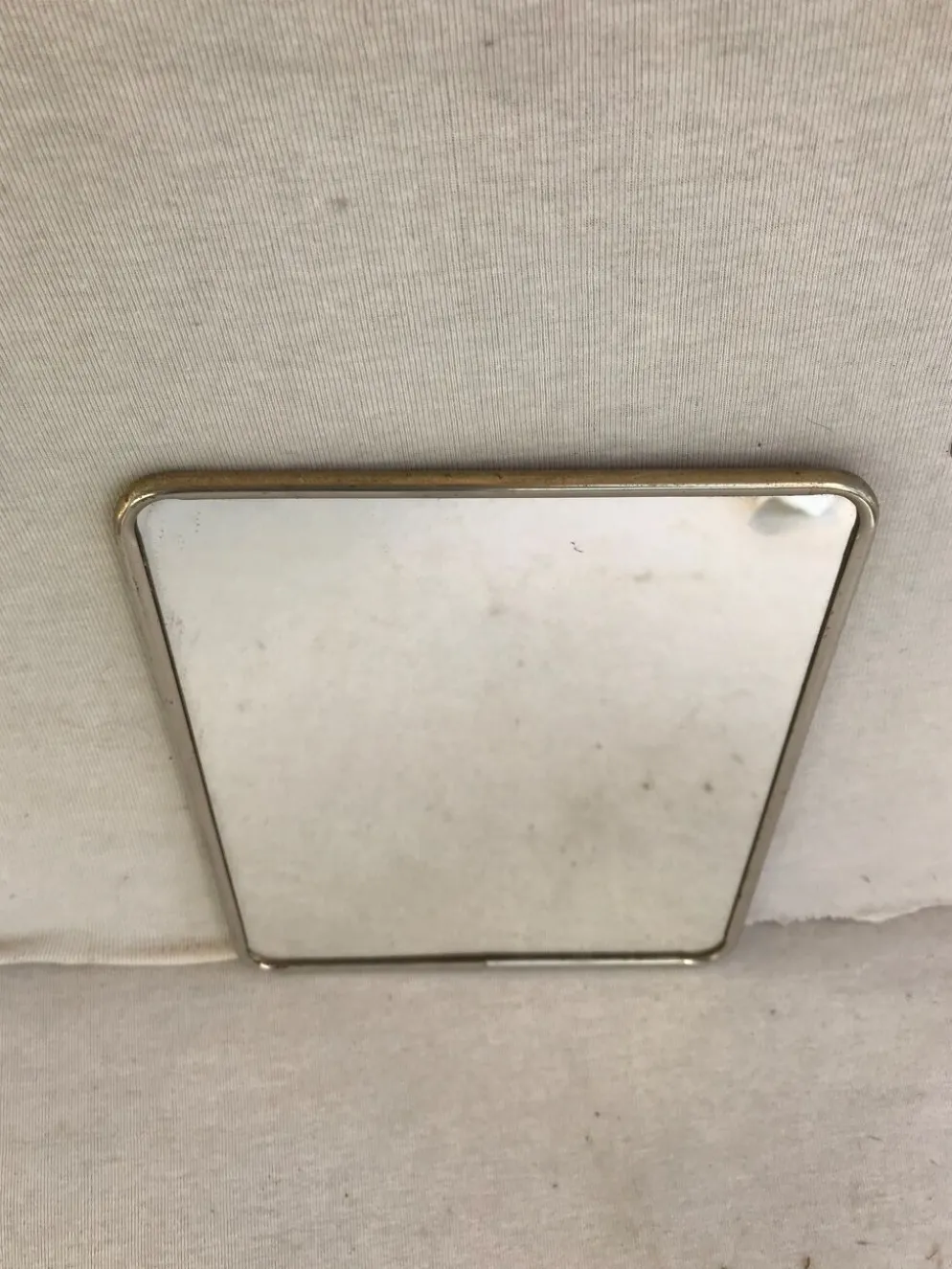 Miroir barbier contour aluminium + trépied décoration vintage