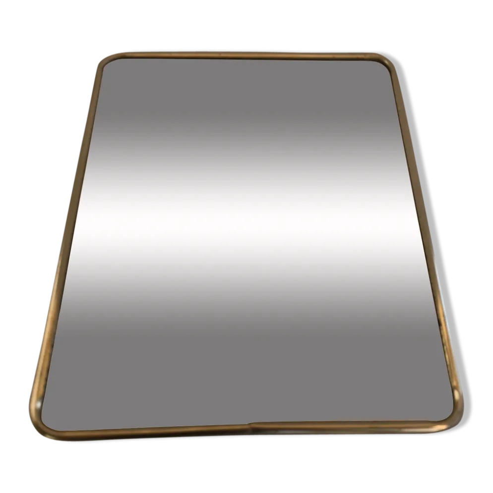 Miroir barbier contour aluminium + trépied décoration vintage