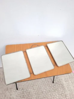 Miroir barbier triptyque vintage noir