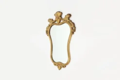 Miroir baroque belge du 20e siècle en bois doré, années 1950