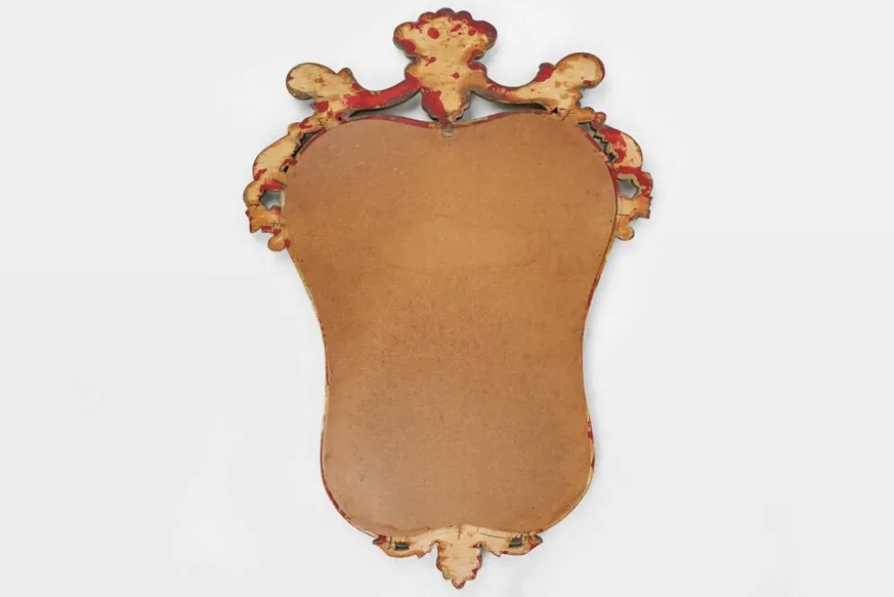 Miroir baroque belge du 20e siècle en bois doré, années 1950