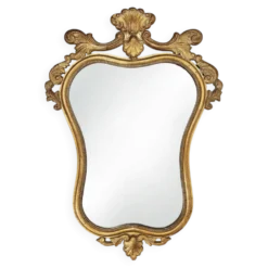 Miroir baroque belge du 20e siècle en bois doré, années 1950