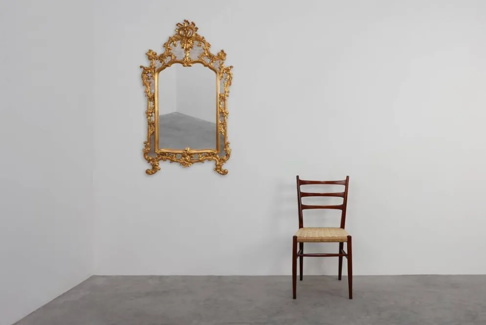 Miroir baroque doré de grande taille du 20e siècle par Deknudt, Belgique