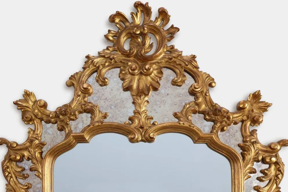 Miroir baroque doré de grande taille du 20e siècle par Deknudt, Belgique
