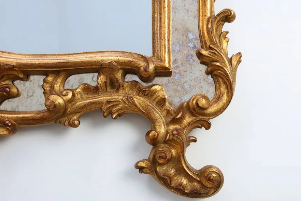 Miroir baroque doré de grande taille du 20e siècle par Deknudt, Belgique