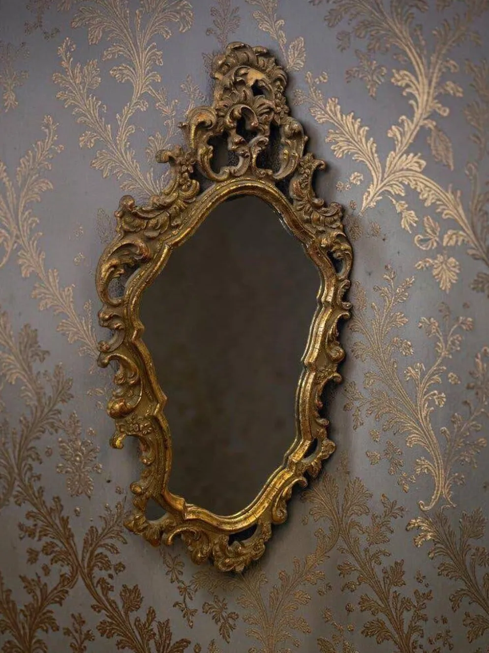 Miroir baroque doré vintage / miroir mural