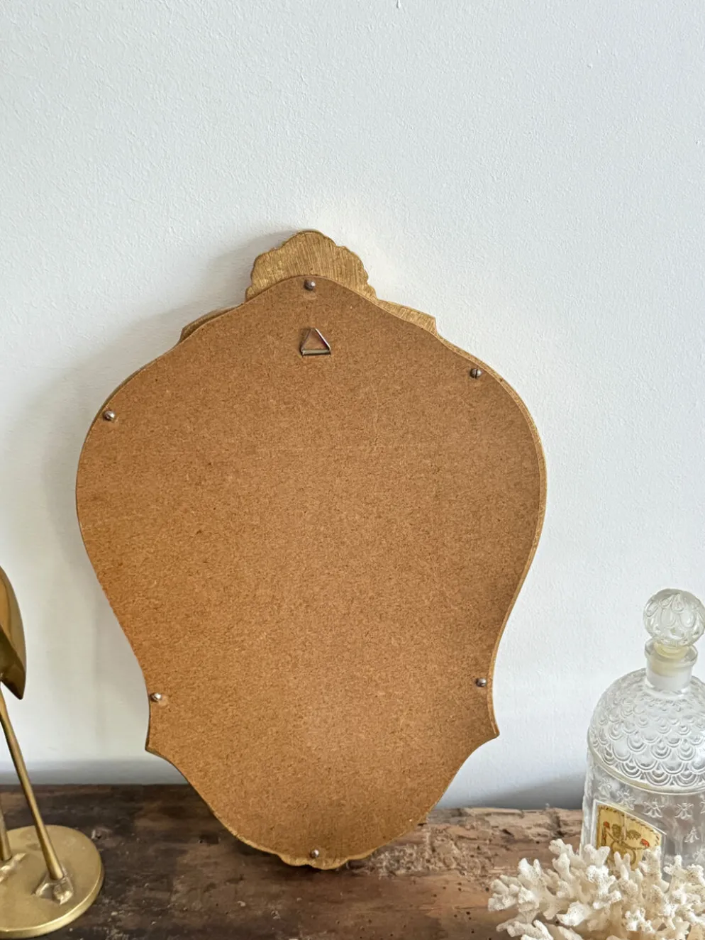 Miroir baroque en résine dorée Vintage