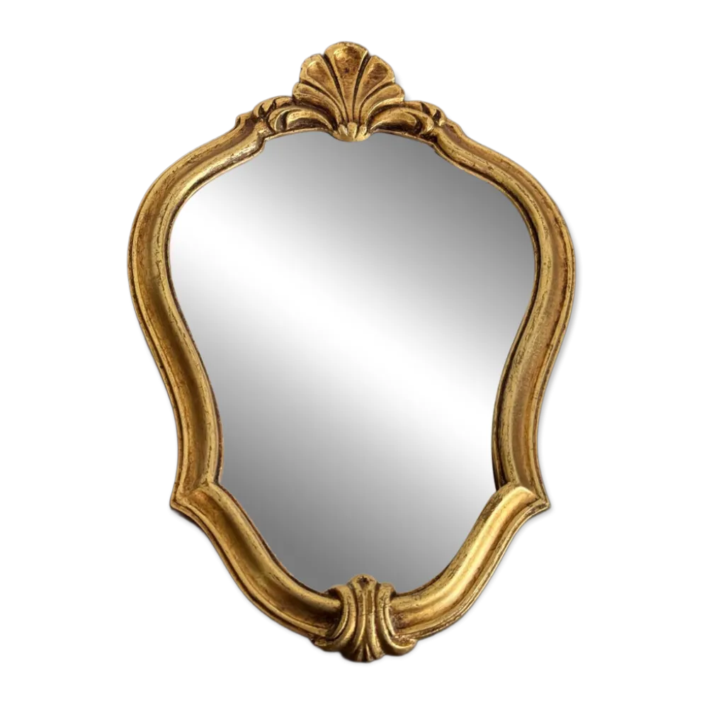 Miroir baroque en résine dorée Vintage