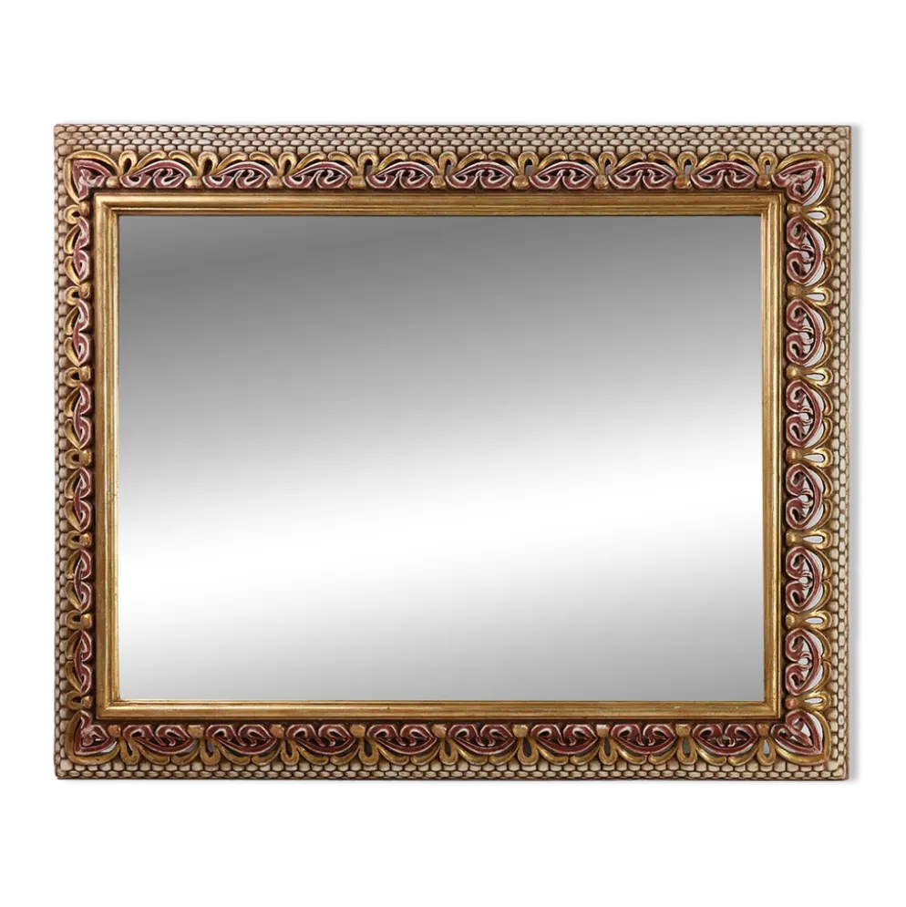Miroir baroque revival en bois sculpté, Italie vers 1960