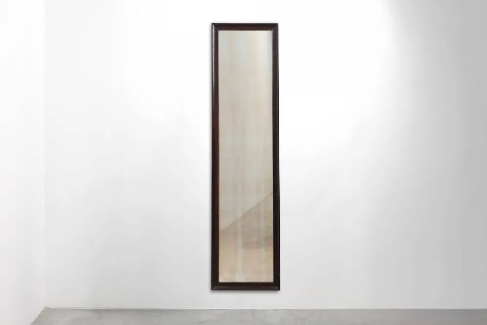 Miroir belge Art Déco en bois avec verre vieilli, vers 1930