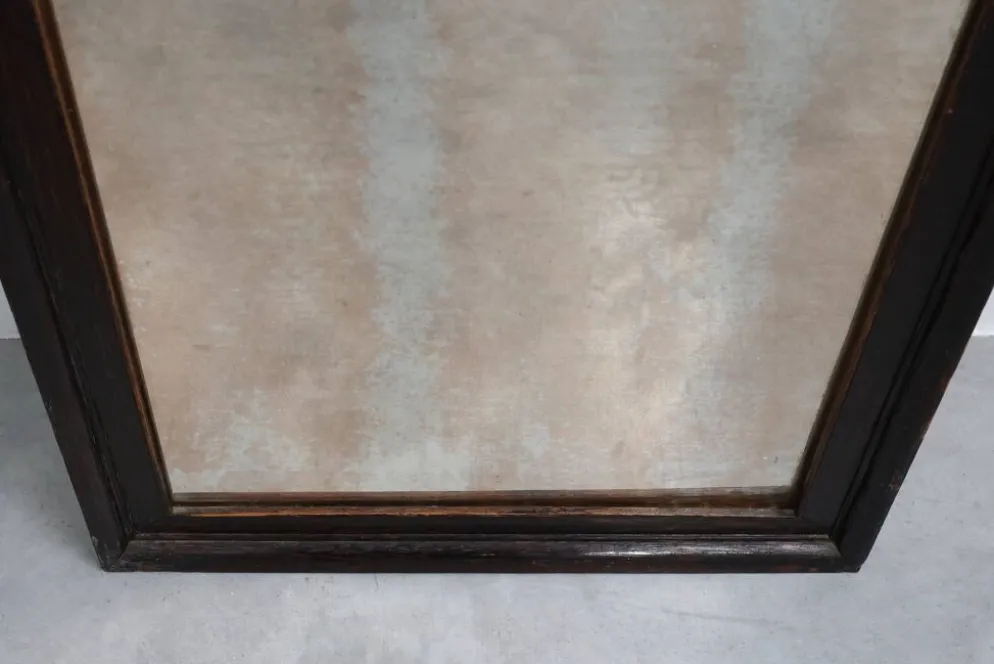 Miroir belge Art Déco en bois avec verre vieilli, vers 1930