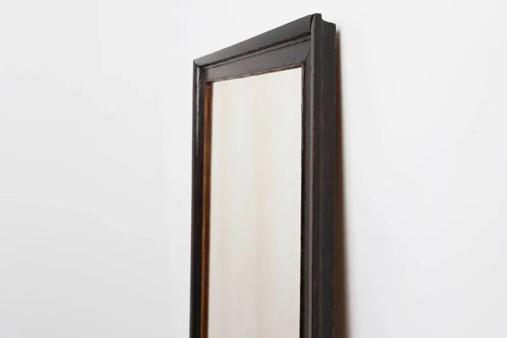 Miroir belge Art Déco en bois avec verre vieilli, vers 1930