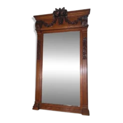 Miroir biseauté en bois sculpté
