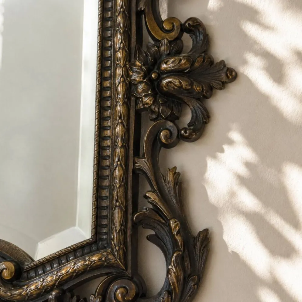 Miroir biseauté en bronze, Second Empire XIXe siècle, style Louis XV