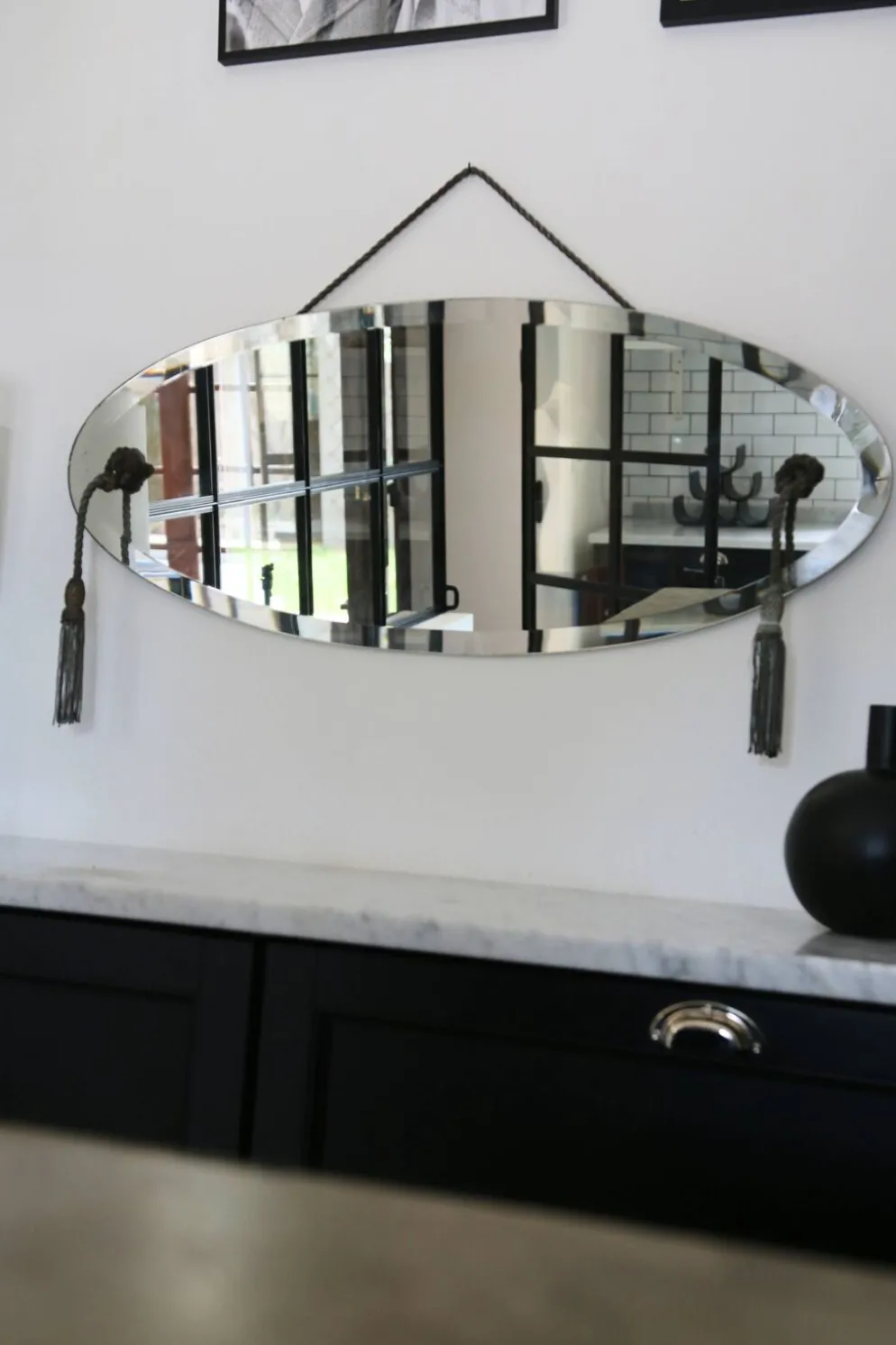 Miroir biseauté style Art Déco, années 1940-50
