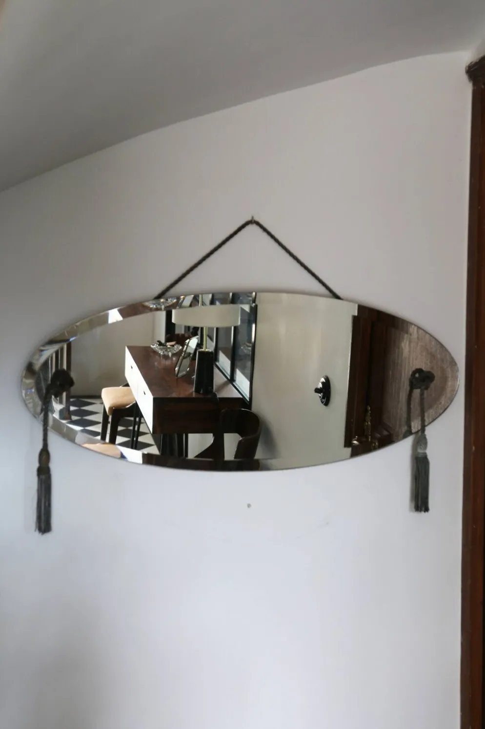 Miroir biseauté style Art Déco, années 1940-50