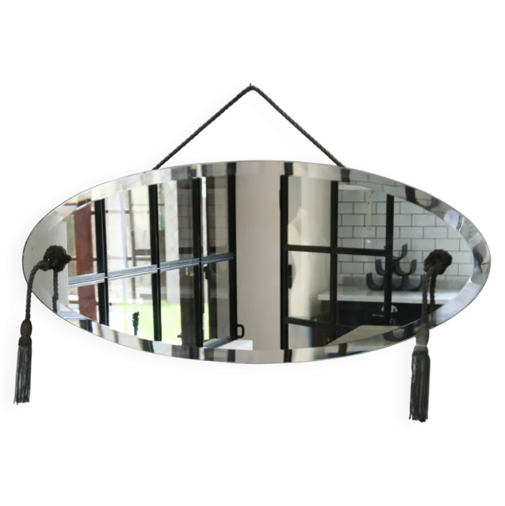 Miroir biseauté style Art Déco, années 1940-50