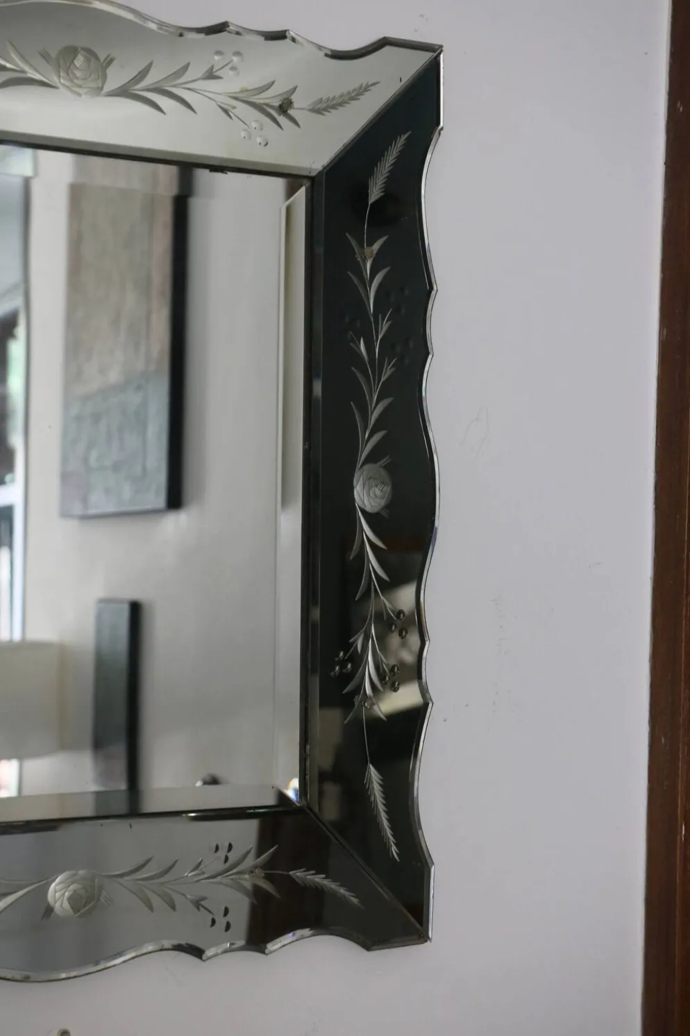 Miroir biseauté vénitien années 1950