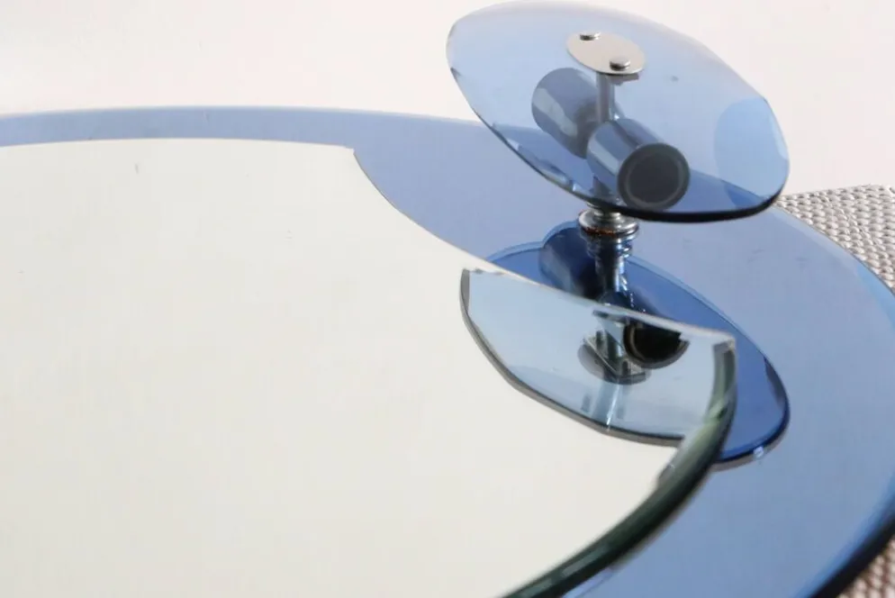 Miroir bleu cobalt, design italien, circa 1970