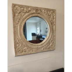 Miroir bois cérusé