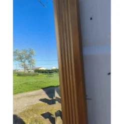 Miroir bois et stuc doré XIXe biseauté
